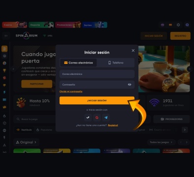 Haz clic en «Iniciar sesión»